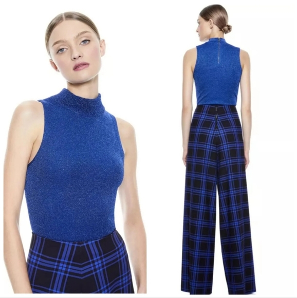 Alice + Olivia Sweaters - Alice + olivia Rosalina Metallic Turtleneck Tank Top SIZE SMALL